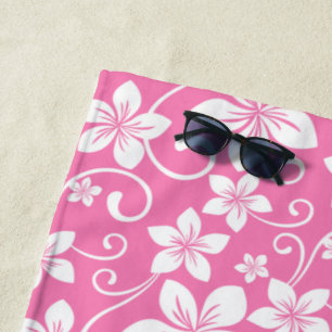 TOALHA DE PRAIA HAWAIIAN HULA (HIBISCUS) BUBBLEGUM PINK