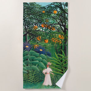 Toalha De Praia Henri Rousseau - Mulher Caminhando numa Floresta E