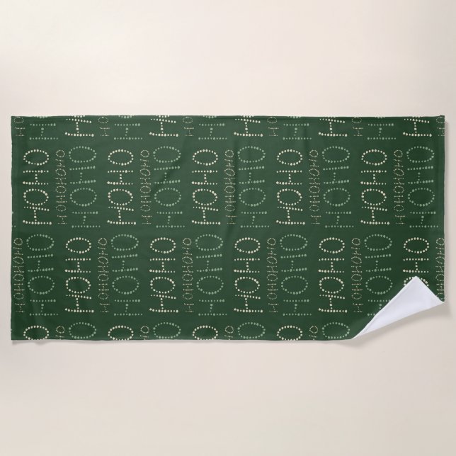 Toalha De Praia Hohoho Christmas Sage green Wrappaper (Frente)