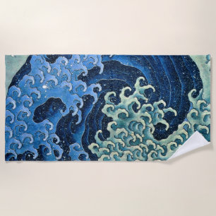 Toalha De Praia Hokusai Feminine Wave Vintage Ocean