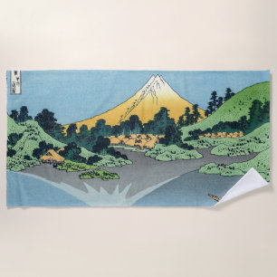 Toalha De Praia Hokusai - O Monte Fuji Reflete no lago Kawaguchi