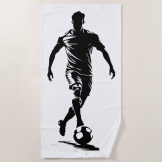 Toalha De Praia Homem de futebol com design de bola.