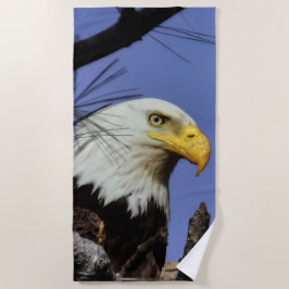 Toalha De Praia Homem Maduro Águia Balde Fechar Cabeça Atirada