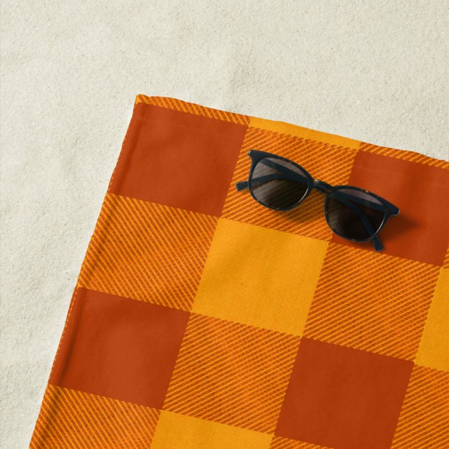 Toalha De Praia Honey Amber Buffalo Check (In Situ)