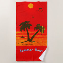 Toalha De Praia Hora de Verão de Palm Trees Beach! Orange Beach To