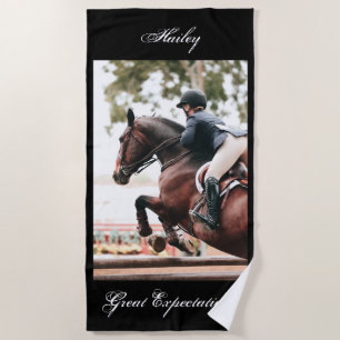 Toalha De Praia Horse Show - Horse & Rider Personalizado