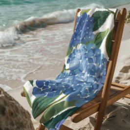 Toalha De Praia Hortênsias Azuis | Belo Arbusto Floral