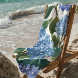 Toalha De Praia Hortênsias Azuis | Belo Arbusto Floral