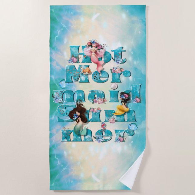 Toalha De Praia Hot Mermaid Summer (Frente)