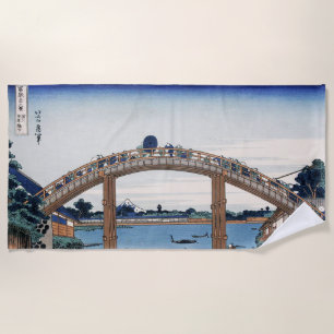 Toalha De Praia Housai Monte Fuji visto de baixo da ponte masculin