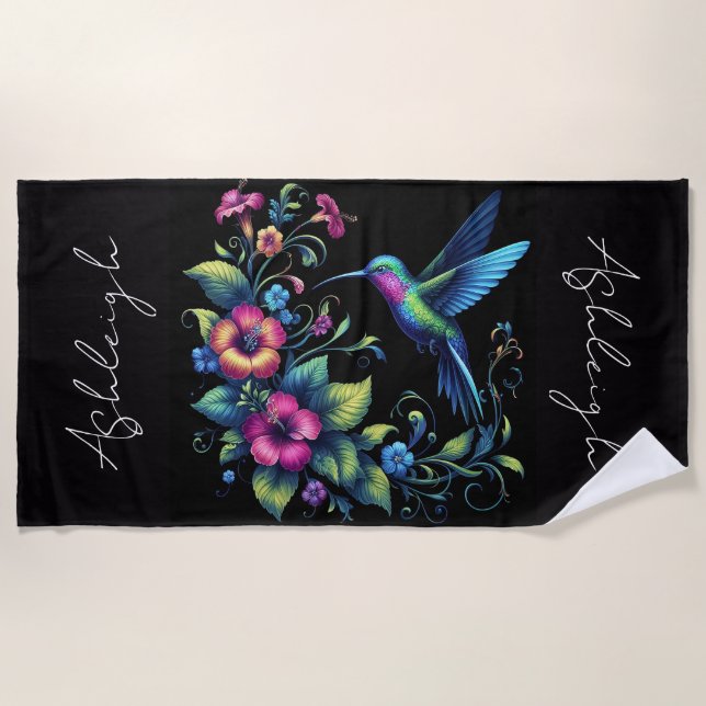 Toalha De Praia Hummingbird Personalizado (Frente)