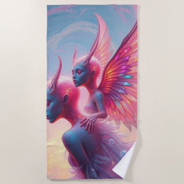 Toalha De Praia Hüterinnen des Himmels – Elara & Vireya