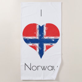 Toalha De Praia I Heart Norway Flag