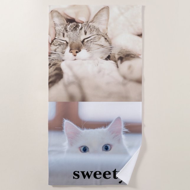 Toalha De Praia I love my sweet little cat photo (Frente)