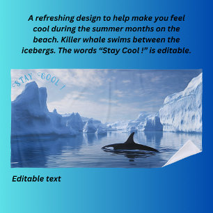 Toalha De Praia Icebergs e baleia assassina