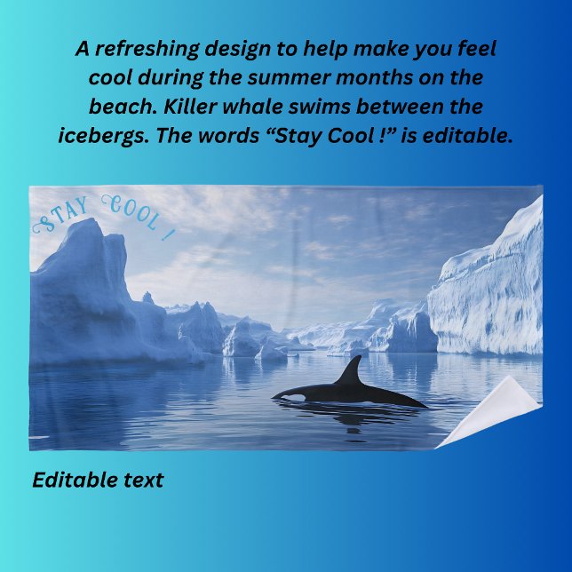 Toalha De Praia Icebergs e baleia assassina (Criador carregado)