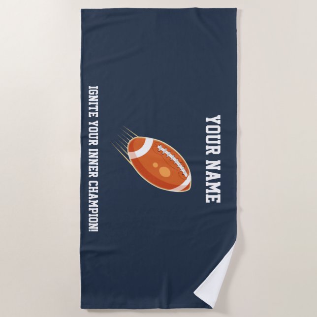 Toalha De Praia "Ignite seu campeão interno!" RUGBY TEAM (Frente)