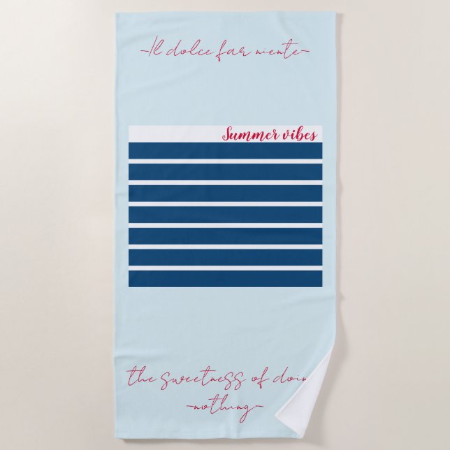 Toalha De Praia "Il Dolce Far Niente" Beach Towel (Frente)