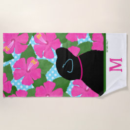 Toalha De Praia Ilha de Hibiscus Black Dog Beach Towel