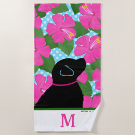 Toalha De Praia Ilha de Hibiscus Black Dog Beach Towel