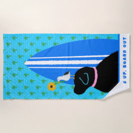 Toalha de Praia Ilha do Surf Dog Black Lab