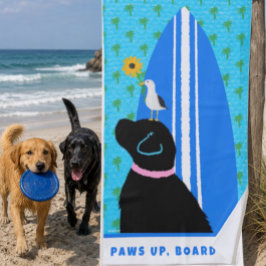 Toalha de Praia Ilha do Surf Dog Black Lab
