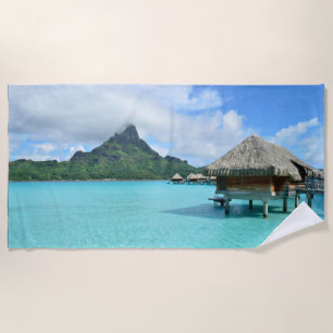 Toalha De Praia Ilha e recurso de Bora Bora com lagoa azul