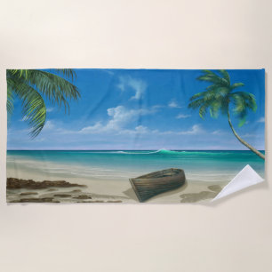 Toalha De Praia Ilha Tropical Paradise Sandy Beach