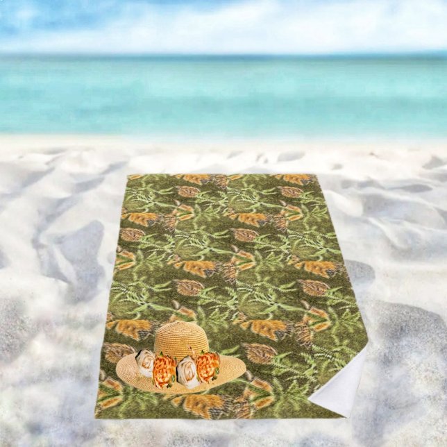 Toalha De Praia Ilhas Browns (This Island Browns Beach Towel design, resembles the tropical flora, on the islands!)