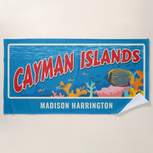 Toalha De Praia Ilhas Cayman de Nome Personalizado