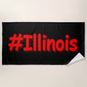 Toalha De Praia "#Illinois " Design bonito. Comprar Agora