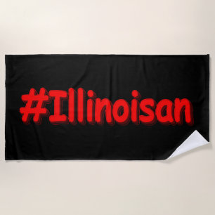 Toalha De Praia "#Illinoisano " Design bonito. Comprar Agora