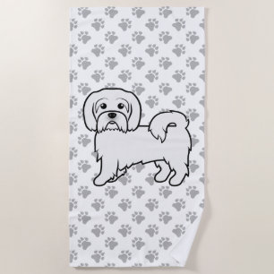 Toalha De Praia Ilustração de Cartoon De Cuta De Coton De Tulear