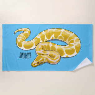 Toalha De Praia Ilustração de cobra de pitão birmanês