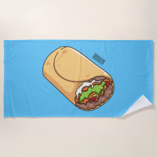 Toalha De Praia Ilustração de desenho animado burrito