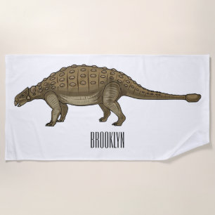 Toalha De Praia Ilustração de desenho animado de Ankylosaurus