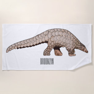 Toalha De Praia Ilustração de desenho animado de Pangolin