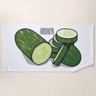 Toalha De Praia Ilustração de desenho animado de pepino