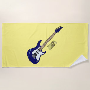 Toalha De Praia Ilustração de desenho de guitarra elétrica