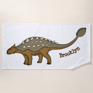 Toalha De Praia Ilustração de dinossauro blindado Ankylosaurus
