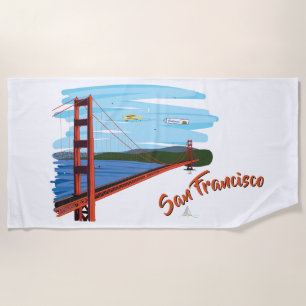 Toalha De Praia Ilustração de golden gate bridge San Francisco