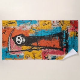 Toalha De Praia Ilustração de Street Art do Ceifeiro Fofo em Pop A