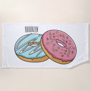 Toalha De Praia ilustração do desenho animado de rosquinha