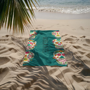Toalha De Praia Ilustração personalizada das cascas de açúcar