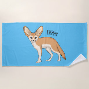 Toalha De Praia Imagem de desenho animado de fennec fox