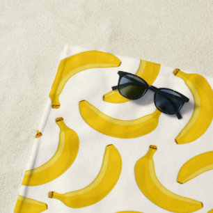 Toalha De Praia Impressão, amarelo e branco da fruta tropical das