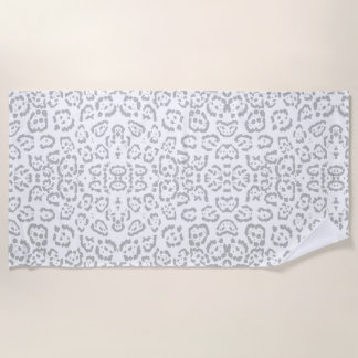 Toalha De Praia Impressão animal cinzento do gato de leopardo da