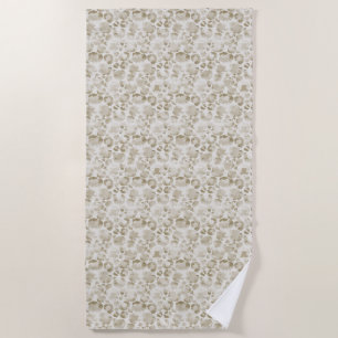Toalha De Praia Impressão Creme Leopardo