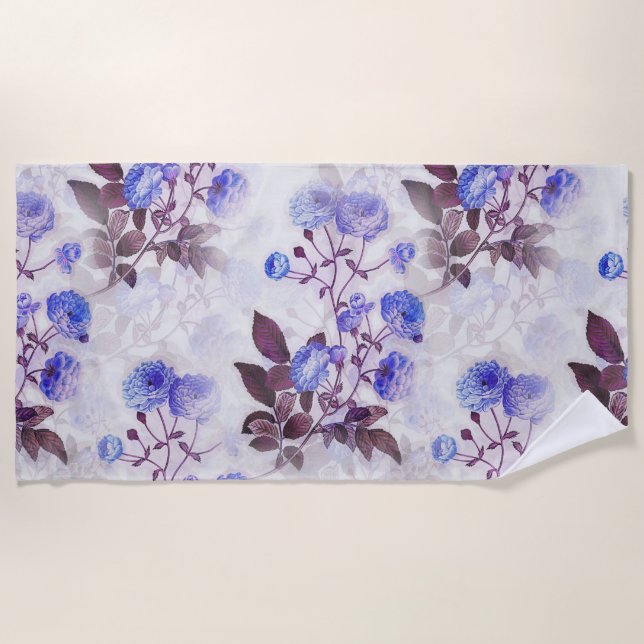 Toalha De Praia Impressão de Flor Roxo bonito (Frente)