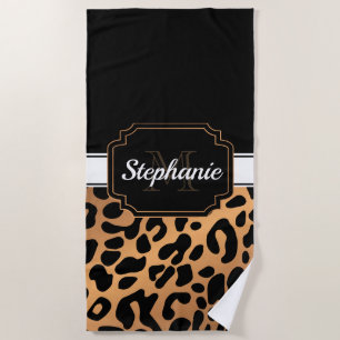 Toalha De Praia Impressão de Leopardo Bonito